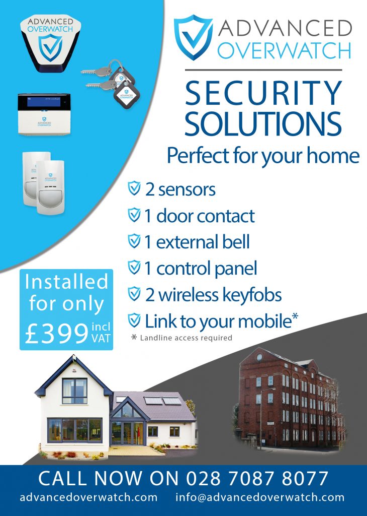 Home security alarm systems installed for £399 including VAT
