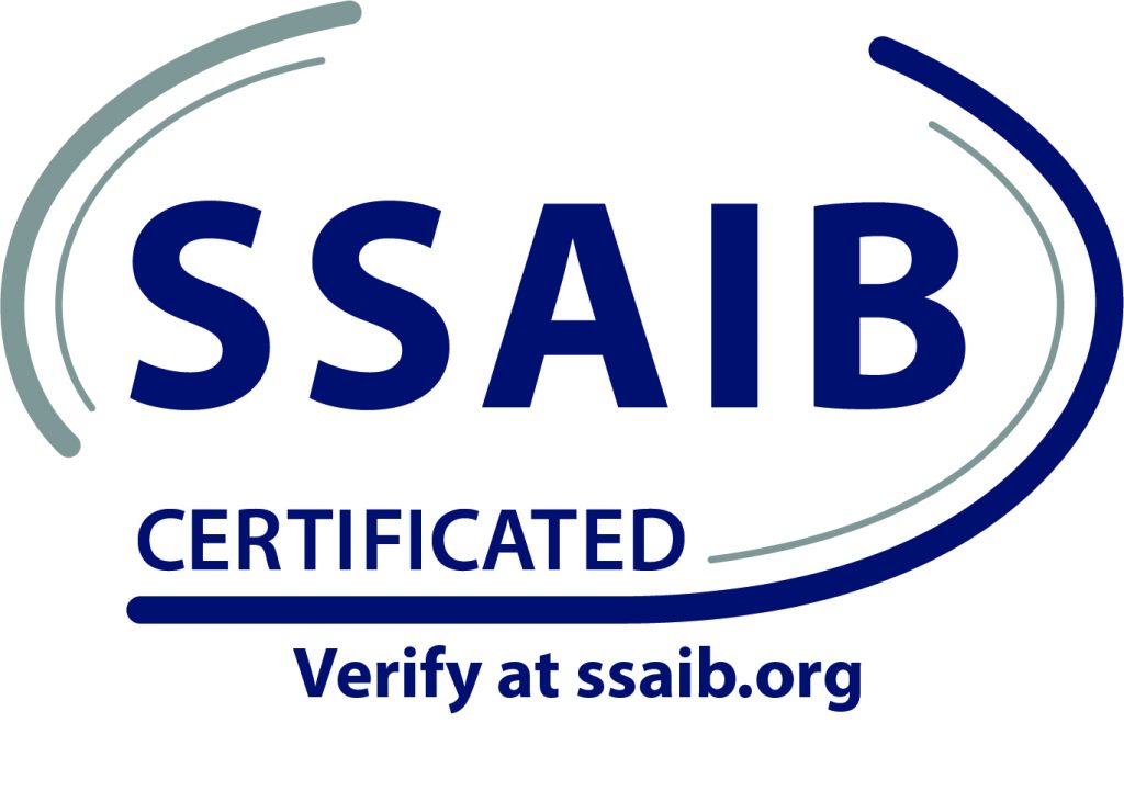 SSAIB Certified for CCTV, Intruder Alarms and Access Control