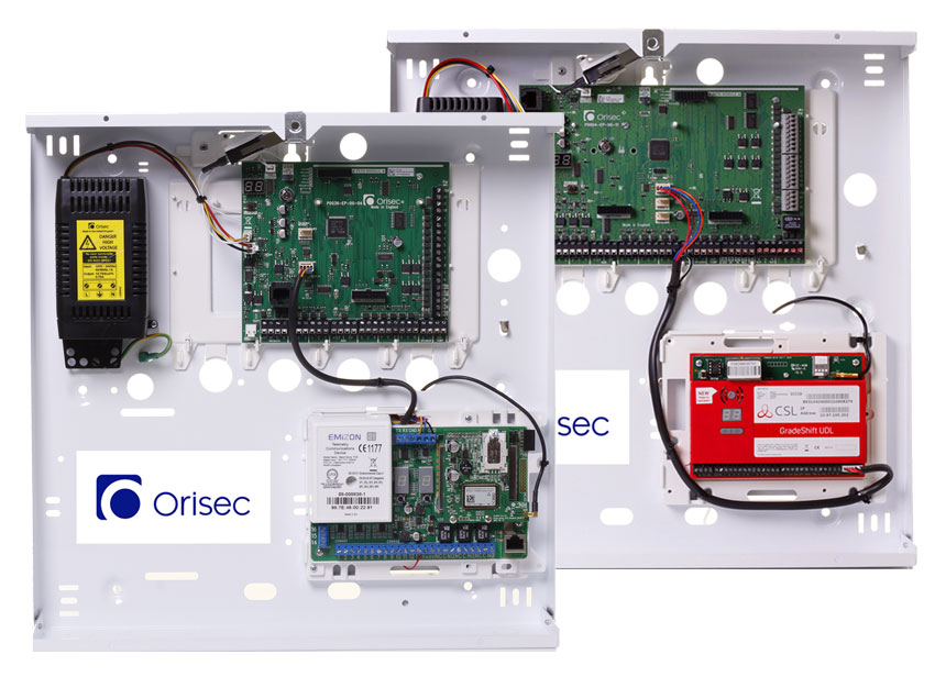 Orisec alarm control panels with monitoring communicators