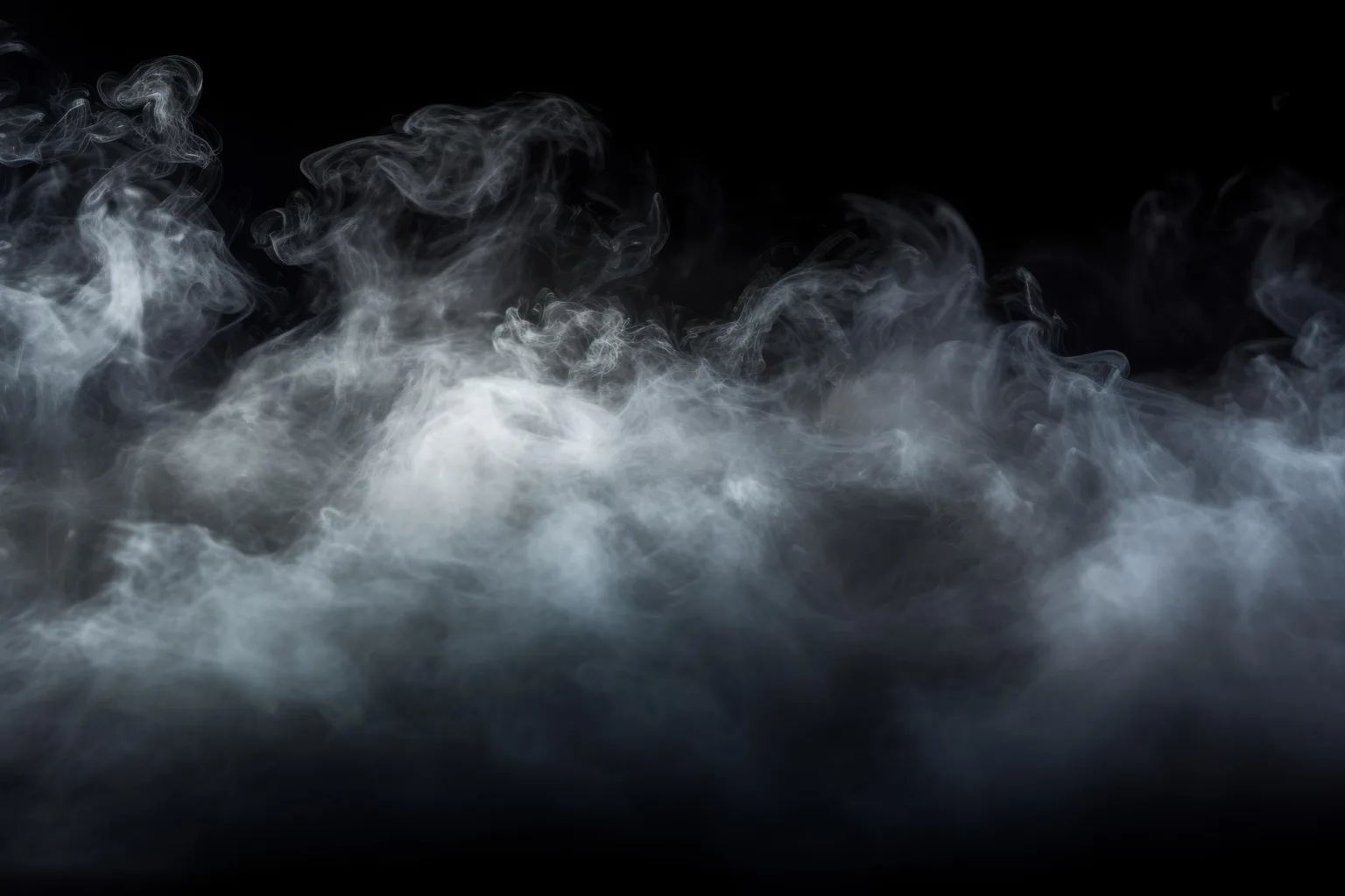 Dense white security fog filling a dark interior