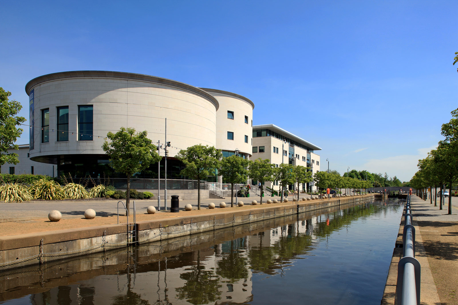 Lagan Valley Island buildings beside the water